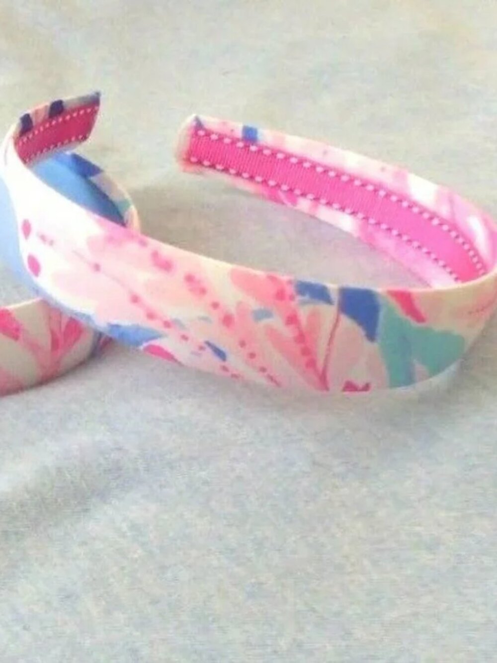 Lilly Pulitzer fabric 1" Wide Handmade Headband KALEIDOSCOPE CORAL